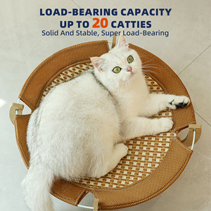 Colchoneta de Ratán para Dormir, Cama Transpirable para Mascotas, Hamaca de Patas Redondas, Verano - Product Image 6