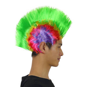 Perruque Mohican Punk pour Fête d'Halloween, Nouveauté 2026, en Fibre Protéinée, Effet Lisse et Ondulé, Accessoire Cheveux Gold Bell - Product Image 4