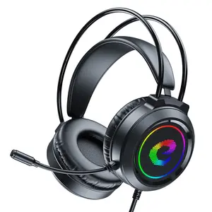 E24085 Fones de ouvido para jogos com microfone, com fio RGB Rainbow para PS4/PS5/MAC/XBOX/Laptop