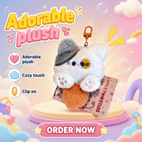 Porte-clés en peluche chat Tuantuan, adorable poupée chaton, pendentif fait main DIY, longue queue, décoration pour sac à dos de fille, cadeau en tissu de coton