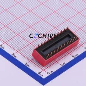 DS-10RP DIP Switch Through hole Component (THT) Switch Flat Toggle, Raised Type Single Pole Single Throw 10 2.54mm - Product Image 2