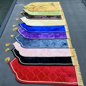 Usine Wholesa islamique musulman débarbouillette couverture couleur unie épaissie tapis de pèlerinage avec gland tapis de prière - Product Image 6