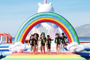Parc aquatique gonflable pour la plage, les océans et les lacs aux Philippines, parcours d'obstacles aquatiques avec grand toboggan licorne - Product Image 6