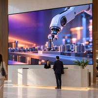 Mur vidéo LED intérieur sans soudure P1.25, écran LED ultra-fin en aluminium moulé sous pression pour hall d'entreprise