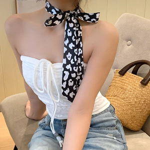 Bufanda de poliéster sedosa de tendencia Ins de estilo de lujo de diseñador de gama alta para mujer, lazo de pelo estrecho y delgado, bolsa de cinturón Streamer-pequeño - Product Image 2