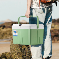 Glacière portable personnalisée 5L 8L 13L avec affichage de la température, en plastique, pour pique-nique, camping, glacière extérieure avec poignée