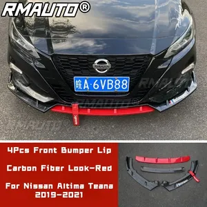 ชุดแต่งรอบคันสำหรับ Nissan Altima Teana ปี 2019-2021 สปอยเลอร์กันชนหน้า สีดำเงา ลายเส้นแดง-แดง สไตล์สปอร์ต  ลิปกันชนหน้า  อุปกรณ์ตกแต่งรถยนต์ - Product Image 2