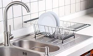 Cuisine de ménage En Acier Inoxydable En Métal Stockage Rack Drainant <span class=keywords><strong>Sur</strong></span> L'évacuation Du Lavabo Cuisine Plat Séchage Grille - Product Image 4
