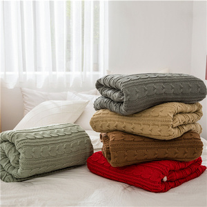 Couverture tricotée chaude et épaisse en acrylique au Crochet Super doux Sherpa Super confortable <span class=keywords><strong>Xeb</strong></span> - Product Image 4