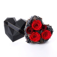 Roses éternelles en forme de cœur, pour un cadeau de saint-valentin, roses romantiques, luxueuses, en forme de cœur, 1 pièce, offre spéciale