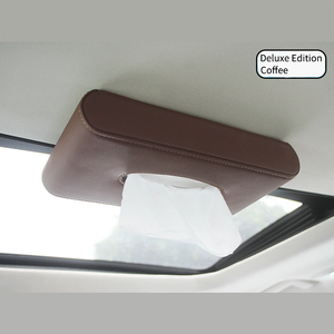 Caja de papel tisú de cuero de alta calidad, organizador de visera de coche, nuevo diseño - Product Image 4