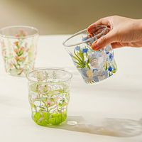 Mug à café jetable en verre borosilicate haute résistance, isolant, anti-explosion, avec bouchon de paille, résistant à la chaleur et au froid, style glacier