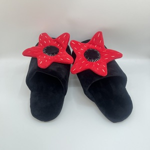 Carnivorous Flower <b>Slippers</b> Black Red Plush Anti-Slip Home <b>Slippers</b> Adult Standard Thickness - Product Image 4