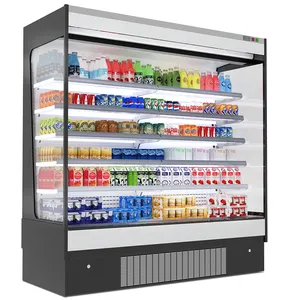 3 metre milk/yogurt/small beverage/ mul-tidecks chiller fridge open display cooler commercial refrigerator supermarket