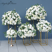Boule de fleurs artificielles JD en forme de rose, centre de table, décoration florale artificielle, vase, chandelier, arrangement de table de mariage, modèle