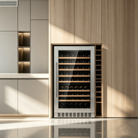 Enfriador de Vino LED con Protección UV, Puerta Única, Vidrio Antivaho, Refrigerador de Vino Bajo Mostrador para Bar Privado