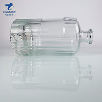 Cristal de fantaisie vide personnalisé 50ml 200ml 750ml whisky vodka tequila bouteille de liqueur d'alcool en verre bleu