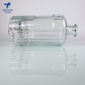 Botella de licor de alcohol de cristal azul vacía personalizada 50ml 200ml 750ml whisky <span class=keywords><strong>vodka</strong></span> Tequila - Product Image 4