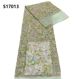 CHOCOO, superventas, tela de encaje de lentejuelas de red de tul de lujo, tela de encaje bordado con lentejuelas Multicolor - Product Image 1