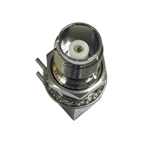 Conector Coaxial de montaje en PCB, conector hembra doblado, niquelado, conector TNC, RF, 2 unidades, 1 unidad