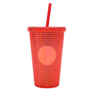 プラスチック製の二重壁グリッターダイヤモンド16オンスウォーターボトル、蓋とストローコーヒータンブラーカップバルク-購入 - Product Image 3