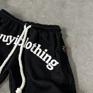 Custom 100% Polyester Worsted Fluffy Fuzzy Oversized <b>Drawstring</b> Streetwear Shorts Unisex Breathable Anti-Wrinkle Eco-Friendly - Product Image 3