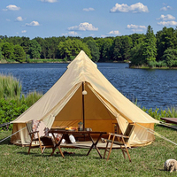 Tentes Oxford quatre saisons pour l'extérieur avec poêle à bois, tente yourte pour le camping, une chambre, pour 4-5 personnes, glamping de luxe