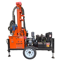 Plateforme de forage de puits d'eau pneumatique sur roues avec pompe et moteur |   Machine de forage de puits portable de 200 m de profondeur