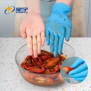 Nhà làm sạch găng tay cho nhà hàng nhà bếp găng tay thực phẩm lớp màu xanh Nitrile găng tay làm việc
