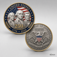 Pièce de monnaie commémorative du 250e anniversaire des États-Unis 1776-2026, pièce de défi du semi-quinqucentenaire avec motif Cloche de la Liberté, souvenir