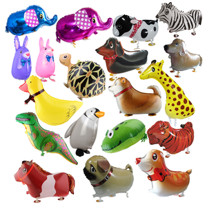 Globos de Animales Impresos en Lámina, Decoración para Fiestas de Cumpleaños, Unisex, Redondos, para Niños, Perro, Dinosaurio, Vaca, Animales de Granja - Product Image 2