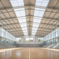 Salle d'entraînement à structure en acier à longue portée pour la gymnastique, Salle de sport à ossature métallique pour campus universitaire