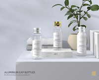 Bouteille en plastique PET de 30 ml pour voyage, avec bouchon en aluminium, épaule ronde, impression de logo personnalisé, pour lotion, maquillage, eau