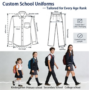 Chemisier moderne blanc/bleu à manches courtes et col Peter Pan pour filles, uniforme scolaire personnalisé pour l'école primaire et la maternelle, vente en gros - Product Image 5