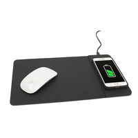 Tapis de bureau en cuir PU avec logo personnalisé, grande taille, pour la maison et le bureau, avec lumière LED RGB, charge sans fil rapide 15W, tapis de souris anti-rayures