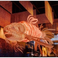 JYLIGHTING Nouvelle conception d'éclairage décoratif intérieur personnalisé, lustre en bois LED pour villa, bar, restaurant