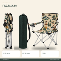 Chaise de plage pliable robuste avec accoudoirs et porte-gobelet, personnalisable avec logo, idéale pour le Vanlife et les voyages