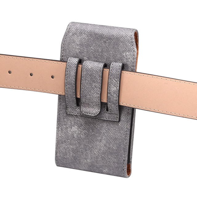 Universal Phone Cases Horizontal Belt Clip Holster Leather Jeans Pouch Case Cover Vertical 7.2inch Cellphone Protective Men Bags