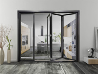Puerta Plegable de Aluminio y Vidrio Estilo Francés para Apartamentos Pequeños, con Vista Panorámica, Aislamiento Térmico y Ahorro de Energía