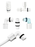 Conectores de Plástico para Tubo Jaco de 1/4, Conector de Compresión de Plástico para Tubo RO, Sistemas de Ósmosis Inversa de Agua
