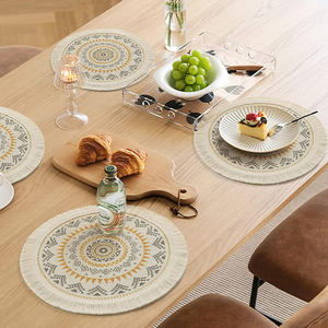 Mantel Individual de ratán redondo de estilo coreano tradicional impermeable, bonitos detalles de mesa de algodón con técnicas de punto para uso en bodas - Product Image 6