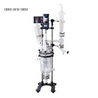 Réacteur en verre borosilicate à double enveloppe de 3L avec moteur et agitateur, cuve de réaction automatique