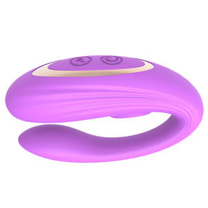 Giocattoli del sesso del vibratore della <span class=keywords><strong>Vagina</strong></span> di vibrazione doppia del gioco della biancheria da letto della coppia del telecomando di forma di U del Silicone per la donna - Product Image 4