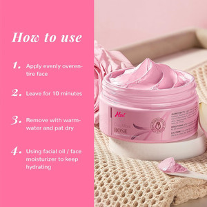 Máscara de <span class=keywords><strong>arcilla</strong></span> <span class=keywords><strong>facial</strong></span> de rosa con <span class=keywords><strong>Arcilla</strong></span> rosa de caolín, niacinamida, colágeno, ácido hialurónico para hidratar la piel, minimizadores de poros - Product Image 5