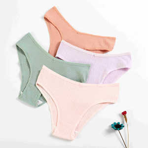 Culottes en coton OEM en gros pour femmes, taille basse, double entrejambe, respirantes, pour adolescentes et femmes - Product Image 2