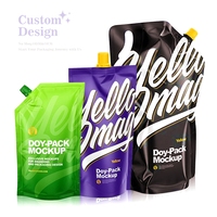 Sac d'emballage alimentaire pochette transparente pour bec de boisson liquide 1000ml 1500ml pochette debout avec bec verseur pour liquide