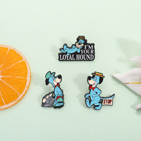 90s Comédie Animation Émail Pin Huckleberry Hound Métal Broche Revers Badge Bijoux Cadeau pour Amis En Gros