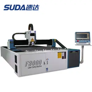 SUDA F3000 yüksek hızlı sac metal cnc fiber lazer kesim makinesi X/Y/Z ekseni HCFA / INNOVANCE servo klima sürücüsü sistemi ile kabul