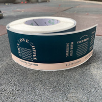 Étiquette autocollante carrée personnalisée avec logo estampé à bord doré, autocollant en vinyle