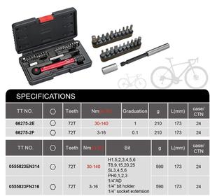 Douilles à écrous conformes aux normes de l'industrie, qualité industrielle, portables, réglables, entraînement 1/4, 72T, 30-140 Nm, mini clé dynamométrique OEM en aluminium - Product Image 4